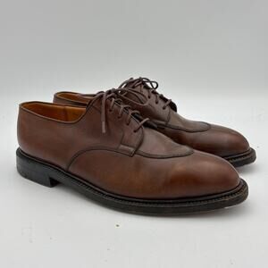 J.M. Weston 598-22 Half Hunt Brown Boxcalf Leather Derby Shoes Men's 8D